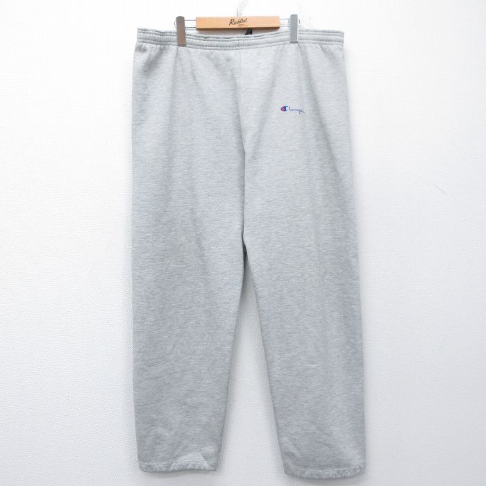 W43★古着 チャンピオン champion スウェット パンツ メンズ 90年代 90s ワンポイントロゴ 大きいサイズ USA製 グレー 霜降り【spe】 26feb26