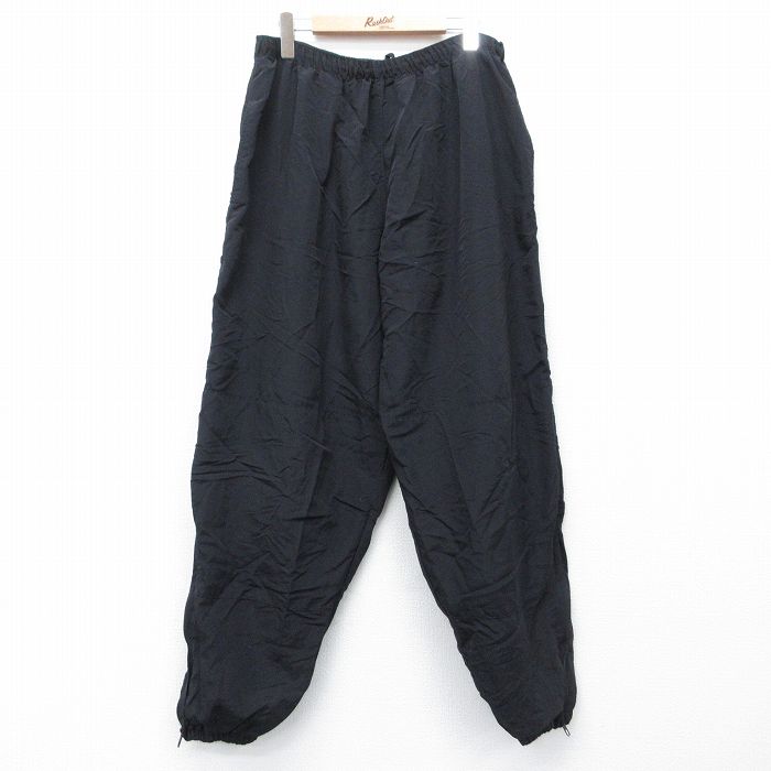 W38★古着 ミリタリー ナイロン パンツ メンズ 00年代 00s 無地 黒 内側メッシュ【spe】 26feb26