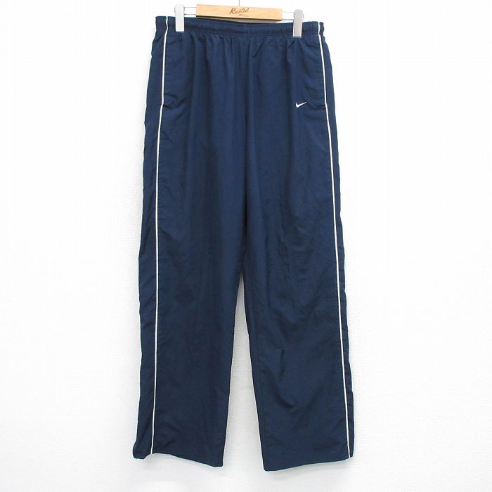W34★古着 ナイキ NIKE パンツ メンズ 00年代 00s ワンポイントロゴ 紺他 26mar10