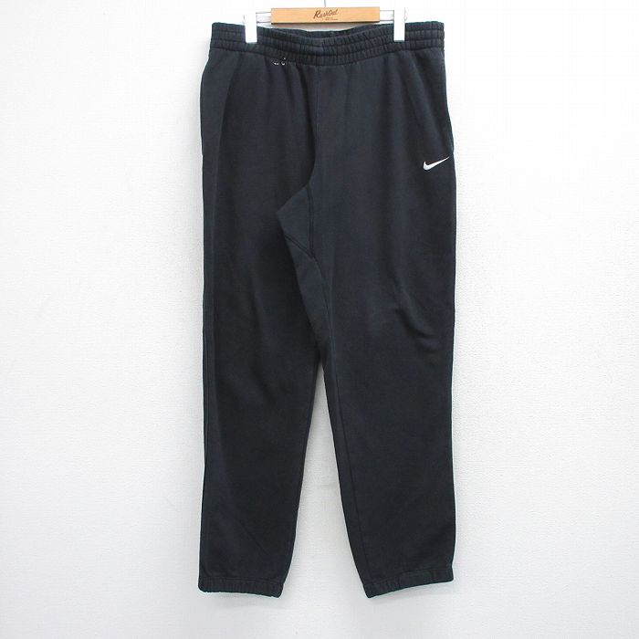 W36★古着 ナイキ NIKE スウェット パンツ メンズ ワンポイントロゴ 黒 26mar10