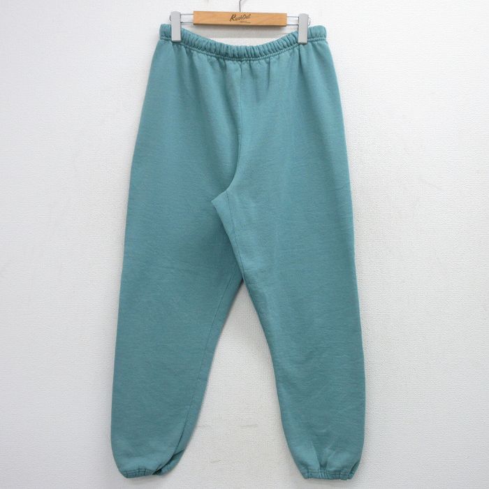 W31★古着 ラッセル スウェット パンツ メンズ 90年代 90s 無地 USA製 緑系 26mar12