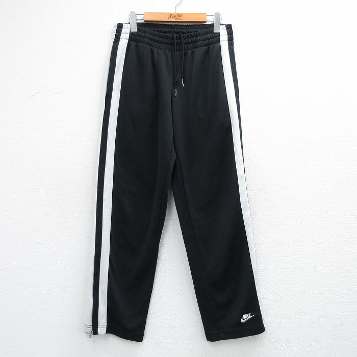 W31★古着 ナイキ NIKE ジャージ トラック パンツ メンズ ワンポイントロゴ 黒 26mar19