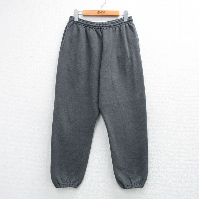 W32★古着 ラッセル スウェット パンツ メンズ 00年代 00s 無地 濃グレー 霜降り 26mar19