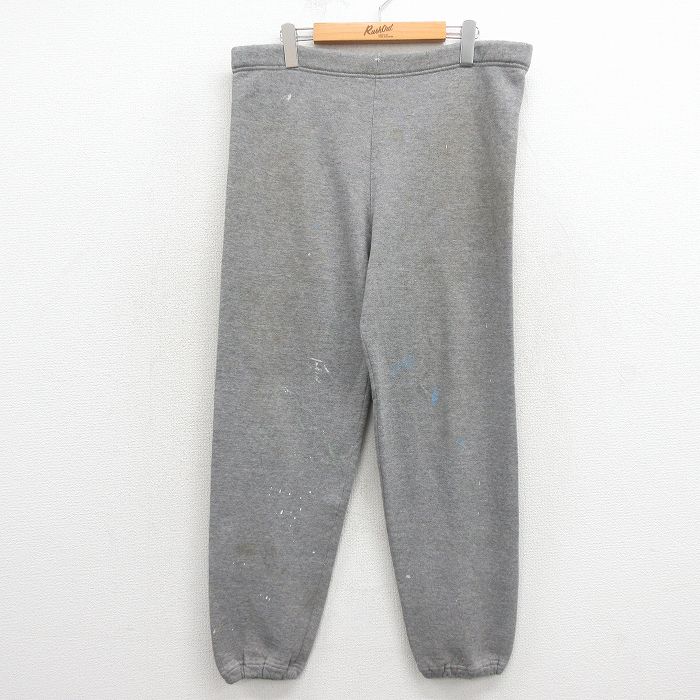 W32★古着 ラッセル スウェット パンツ メンズ 90年代 90s 無地 USA製 グレー 霜降り 26mar23