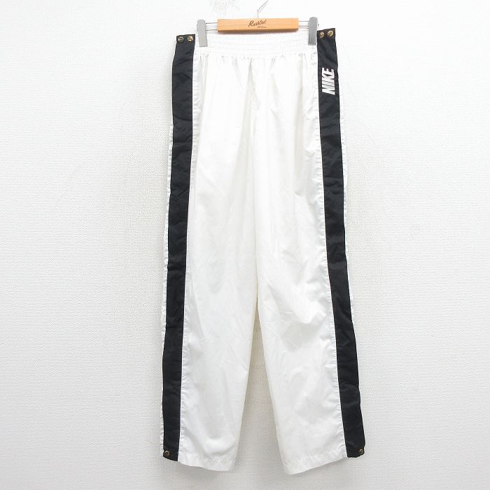 ナイキ 00s ナイロンパンツ ワンポイントロゴ ホワイト 実寸W35 | 古着