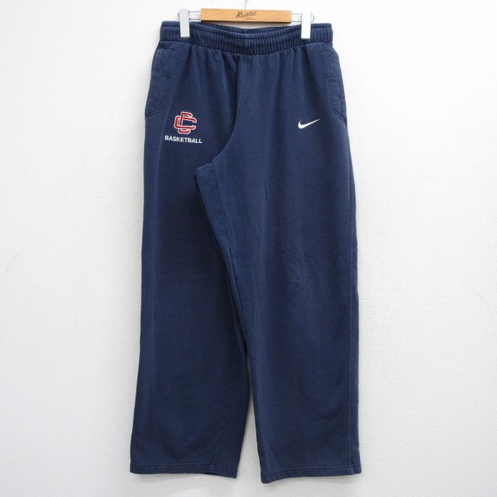 W32★古着 ナイキ NIKE スウェット パンツ メンズ バスケットボール 紺 26mar25