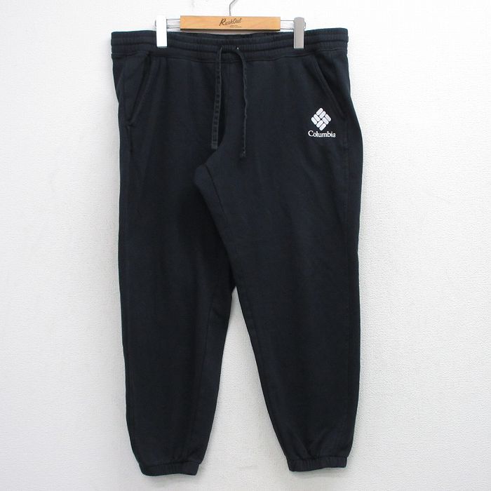 コロンビア スウェットパンツ ワンポイントロゴ ブラック 実寸W37 | 古着