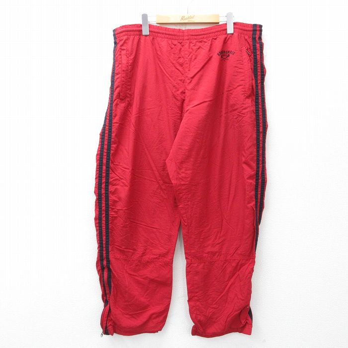 アバクロンビー 90s ナイロンパンツ ワンポイントロゴ レッド 実寸W40 | 古着