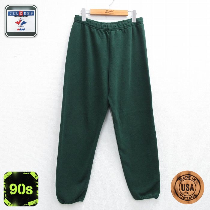 ジャージーズ 90s スウェットパンツ グリーン 実寸W35 | 古着