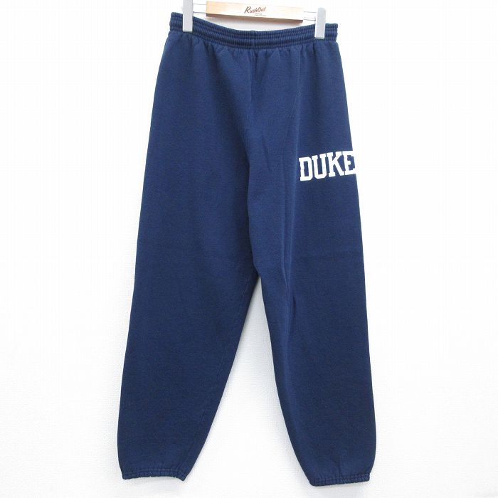 W33★古着 スウェット パンツ メンズ 90年代 90s DUKE USA製 ネイビー 26may16