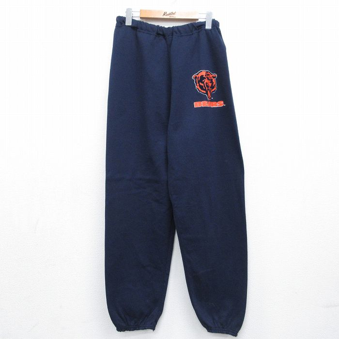 W33★古着 ARTEX スウェット パンツ メンズ 80年代 80s NFL シカゴベアーズ USA製 ネイビー アメフト スーパーボウル 26may16