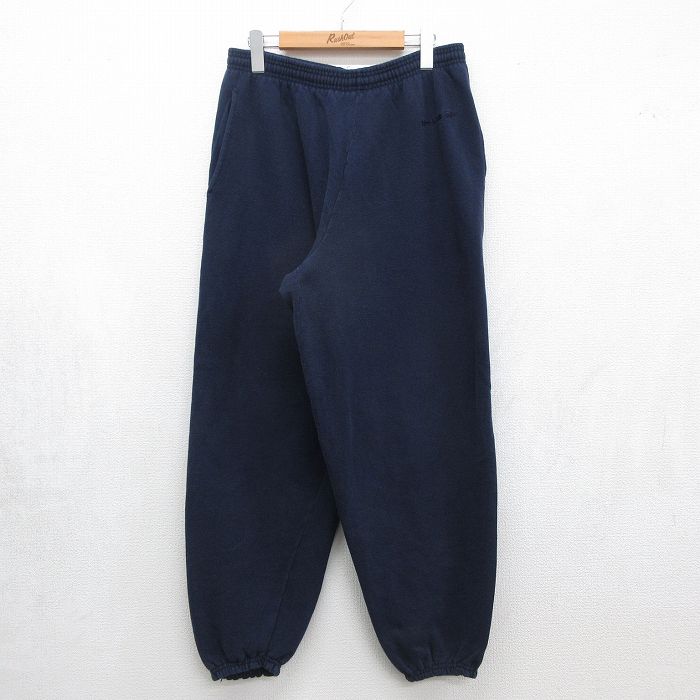 リーボック 90s スウェットパンツ ワンポイントロゴ ネイビー 実寸W34 | 古着