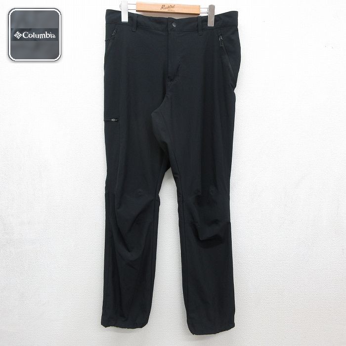 コロンビア ワンポイントロゴパンツ ブラック 実寸W35 | 古着