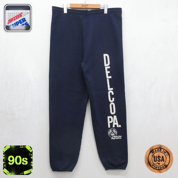 ジャージーズ 90s スウェットパンツ DELCO ネイビー 実寸W37 | 古着
