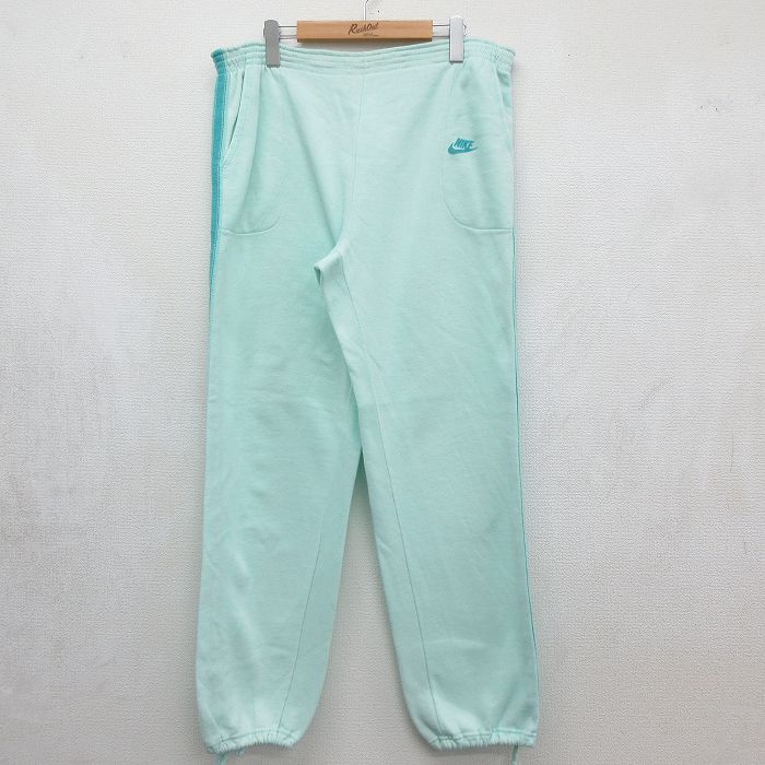 ナイキ 70s スウェットパンツ ワンポイントロゴ グリーン 実寸W36 | 古着
