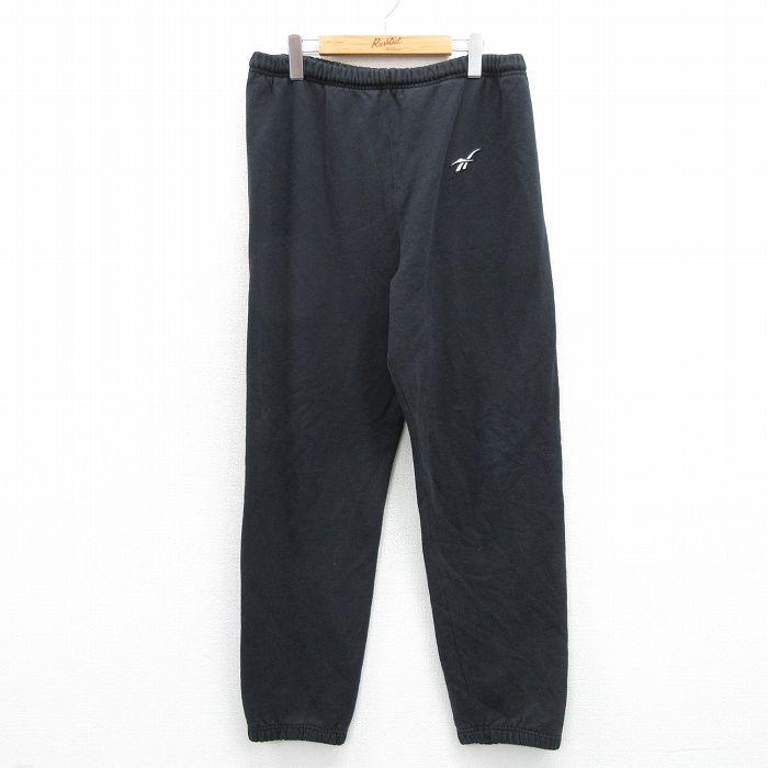リーボック 90s スウェットパンツ ワンポイントロゴ ブラック 実寸W35 | 古着