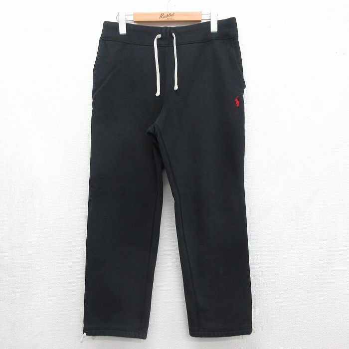 ラルフローレン スウェットパンツ ワンポイントロゴ ブラック 実寸W33 | 古着
