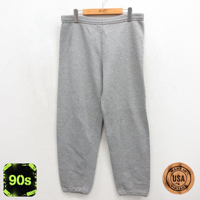 ジャージーズ スウェット パンツ メンズ 90s 無地 USA製 グレー 実寸W35 | 古着