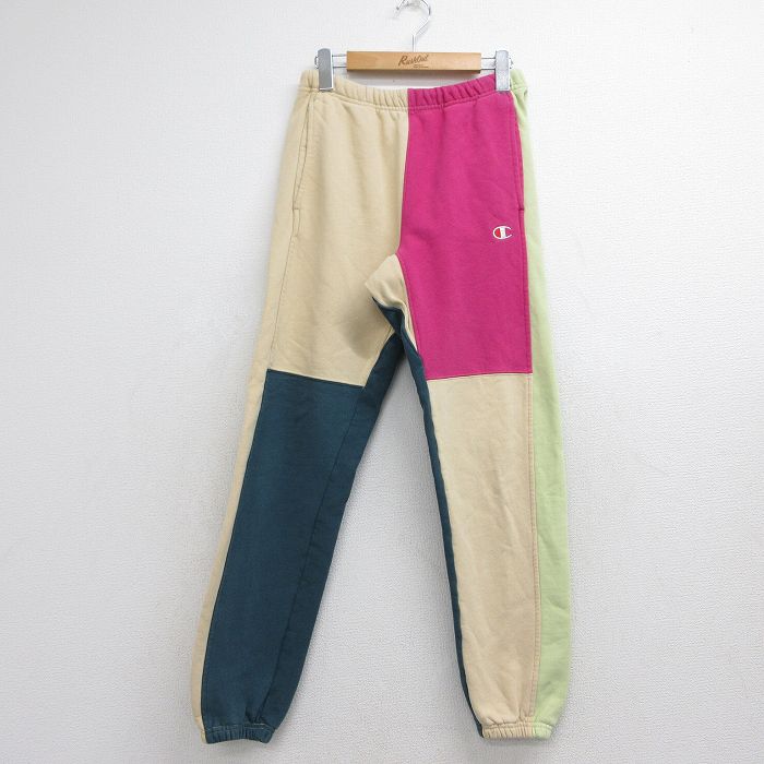 チャンピオン リバースウィーブパンツ マルチカラー ベージュ 実寸W31 | 古着