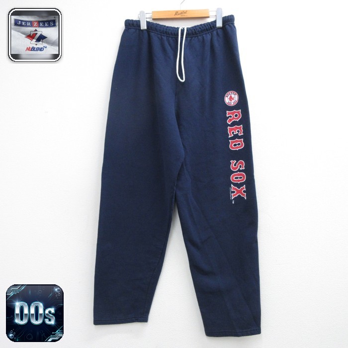 JERZEES パンツ メンズ 00s ボストンレッドソックス MLB スウェット ネイビー 実寸W36 | 古着