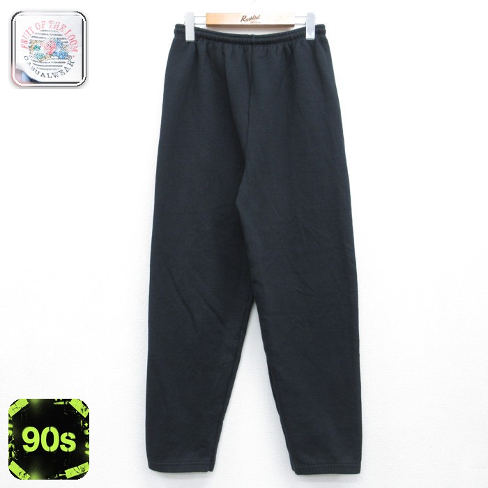 フルーツオブザルーム 90s パンツ スウェット ブラック 実寸W26 | 古着