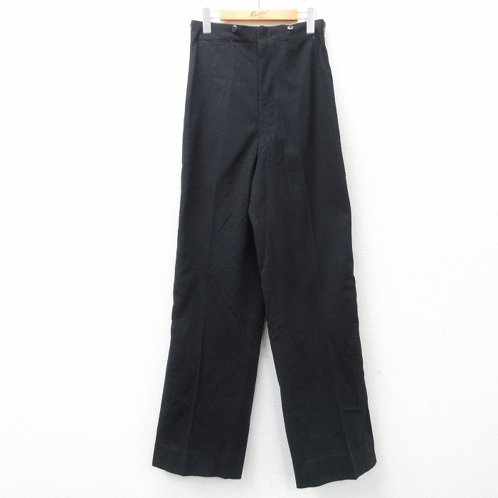 【50%OFF】W29★古着 ビンテージ スラックス パンツ メンズ 60年代 60s ウール タロン 黒他 ブラック 25feb13 中古 ボトムス ロング