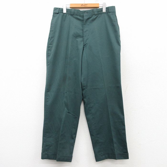W34★古着 ビンテージ パンツ メンズ 60年代 60s USA製 緑系 グリーン 【spe】 25mar12 中古 ボトムス ロング