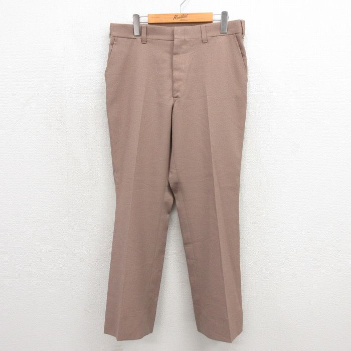 70s スラックス 霜降り ブラウン 実寸W33 | 古着