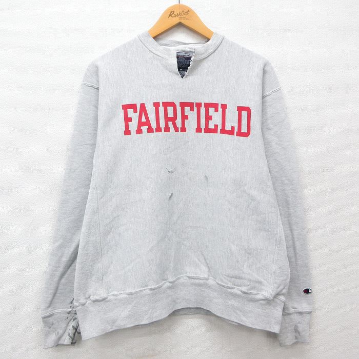 XL★古着 長袖 チャンピオン Champion リバースウィーブ パーカー メンズ 00年代 00s FAIRFIELD 薄グレー 霜降り 24nov15 中古 スウェット スエット トレーナー トップス