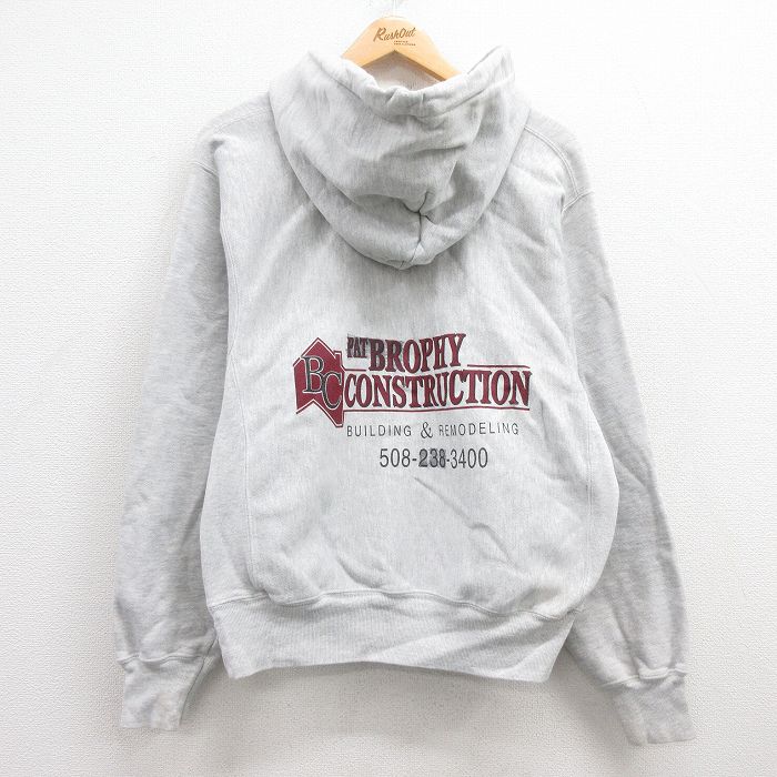 L★古着 長袖 チャンピオン Champion リバースウィーブ パーカー メンズ 00年代 00s BROPHY 薄グレー 霜降り 24nov15 中古 スウェット スエット トレーナー トップス