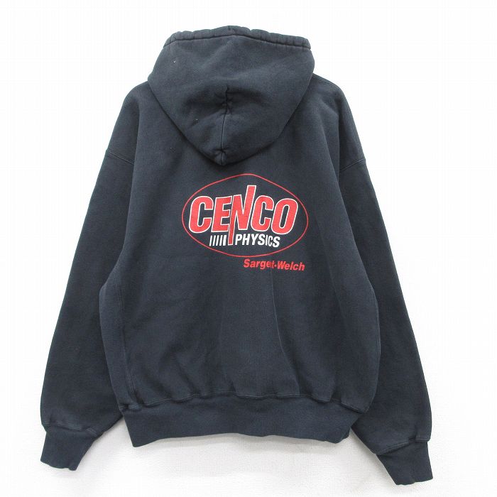 XL★古着 長袖 チャンピオン Champion リバースウィーブ パーカー メンズ 00年代 00s CENCO 大きいサイズ 黒 ブラック 【spe】 25mar07 中古 スウェット スエット トレーナー トップス