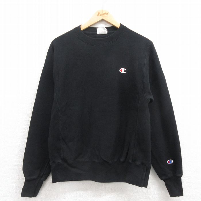 M★古着 長袖 チャンピオン Champion リバースウィーブ メンズ ワンポイントロゴ クルーネック 25sep02 中古 スウェット スエット トレーナー トップス