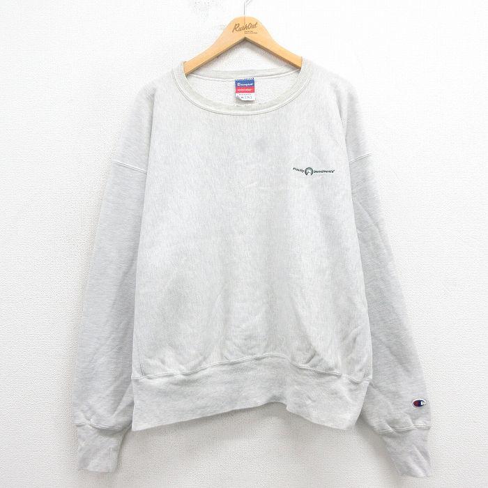 XL★古着 長袖 チャンピオン Champion リバースウィーブ メンズ 00年代 00s 灯台 大きいサイズ クルーネック グレー 霜降り 25oct15 中古 スウェット スエット トレーナー トップス