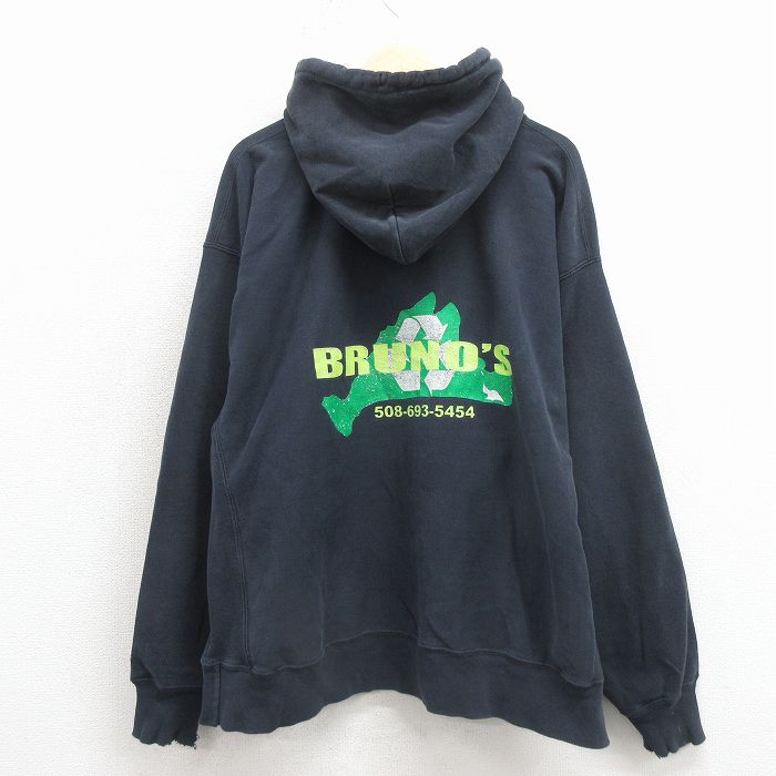 【20%OFF】チャンピオン 00s リバースウィーブパーカー BRUNOS ブラック XL | 古着