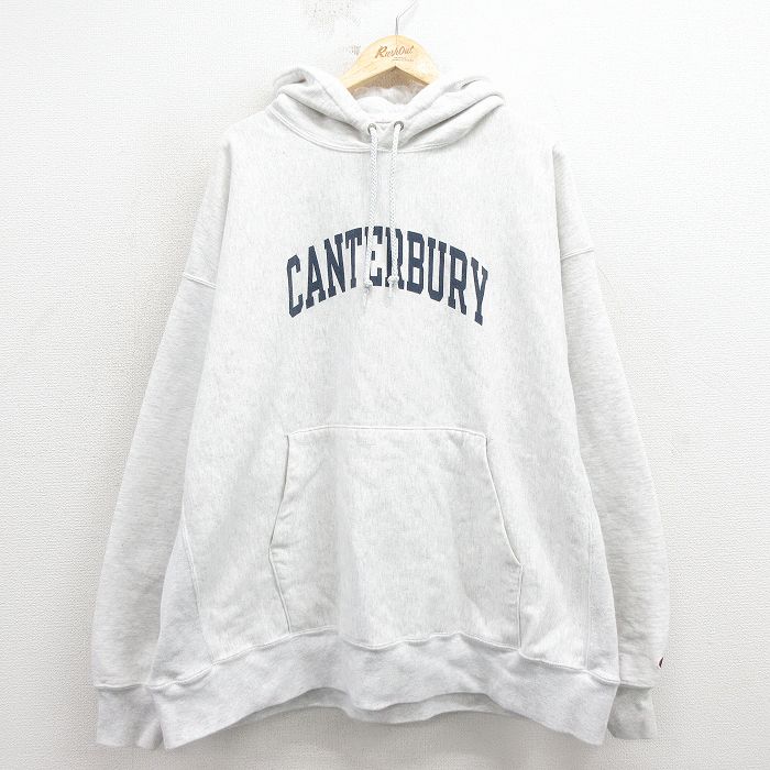XL★古着 長袖 チャンピオン Champion リバースウィーブ パーカー メンズ 00年代 00s CANTERBURY 大きいサイズ グレー 霜降り【spe】 26mar03