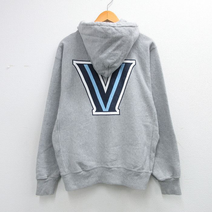 L★古着 長袖 チャンピオン Champion リバースウィーブ パーカー メンズ 00年代 00s VILLANOVA グレー 霜降り 26mar06