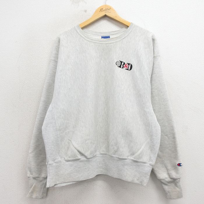 XL★古着 長袖 チャンピオン Champion リバースウィーブ メンズ 00年代 00s BD 薄グレー 霜降り 26apr17