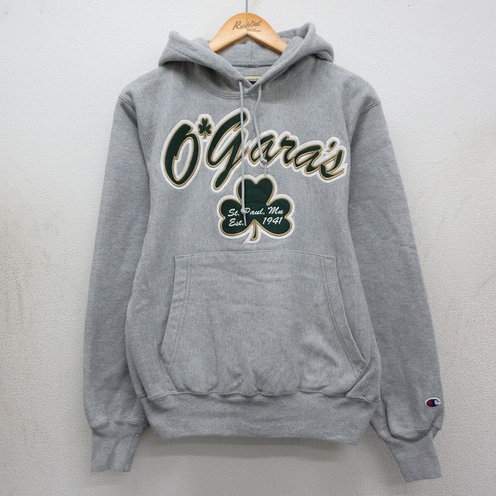 チャンピオン 00s リバースウィーブパーカー Ogaras グレー霜降り メンズM相当 | 古着