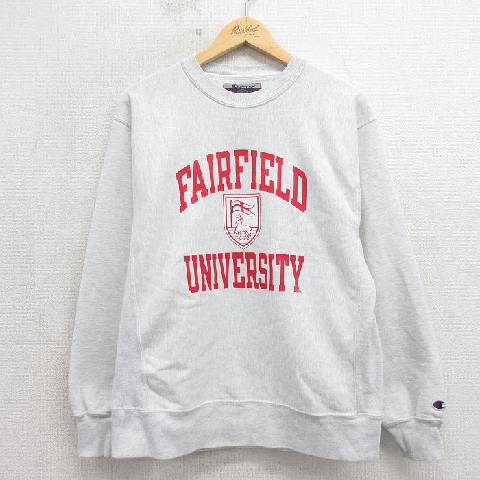 チャンピオン 00s リバースウィーブ長袖スウェット FAIRFIELD グレー メンズL相当 | 古着