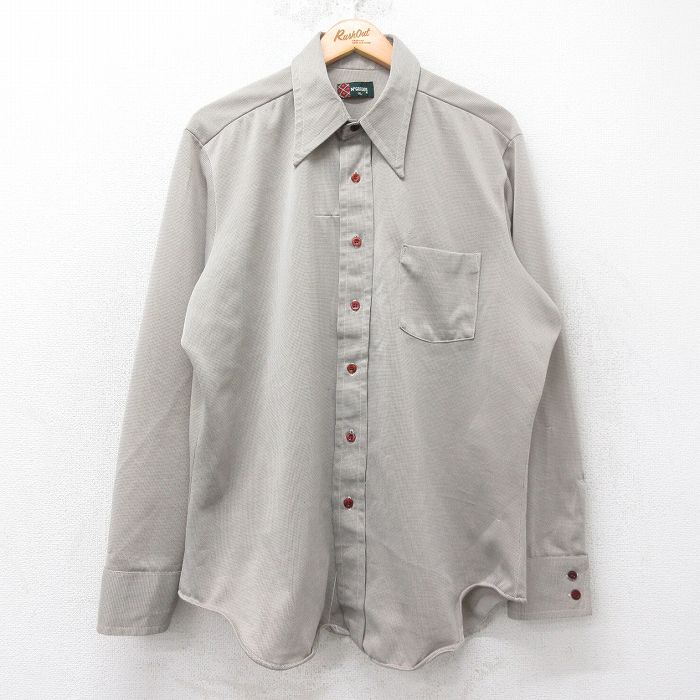 XL★古着 マックレガー 長袖 シャツ メンズ 70年代 70s 薄茶 ブラウン 25aug05 中古 トップス