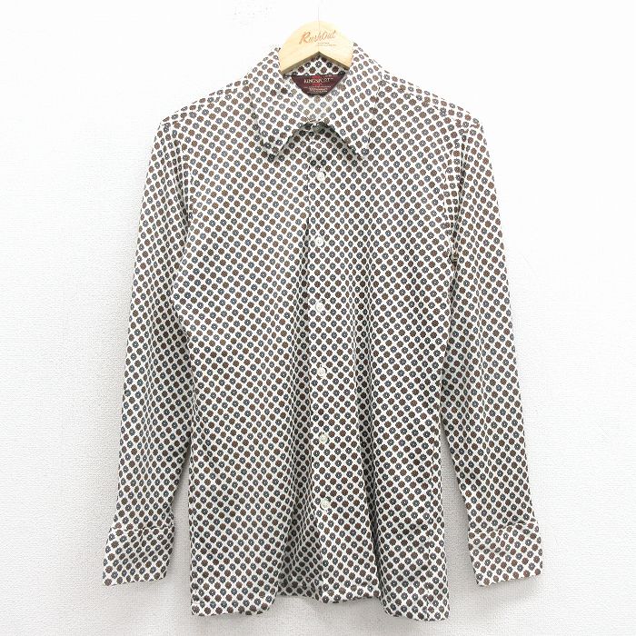 【20%OFF】70s 長袖シャツ 花柄 ホワイト S | 古着