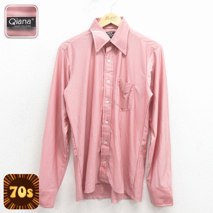 70s 長袖シャツ ピンク M | 古着