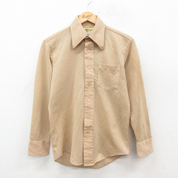 【20%OFF】70s 長袖シャツ ベージュ S | 古着