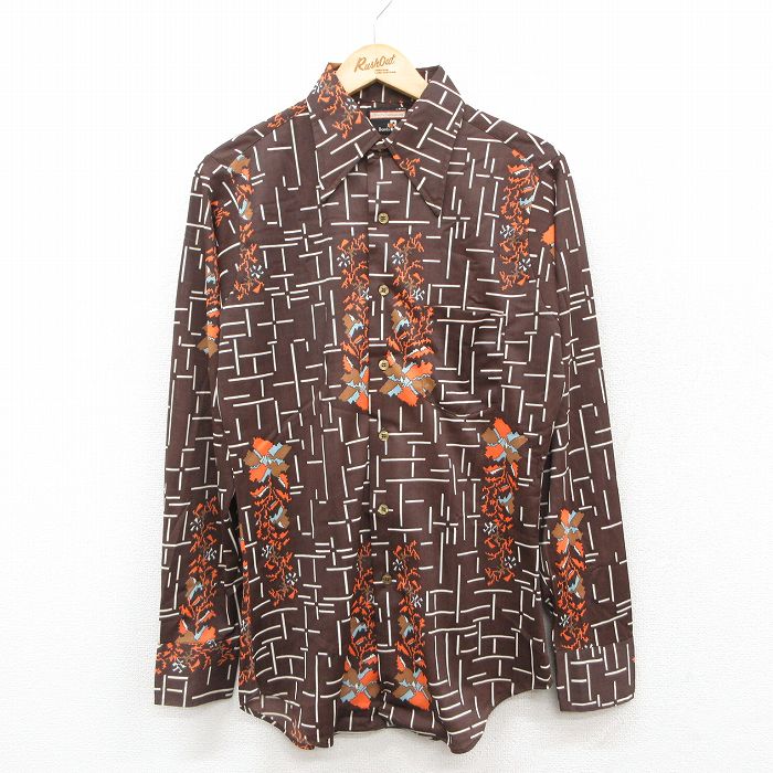【20%OFF】70s 長袖シャツ ブラウン S | 古着