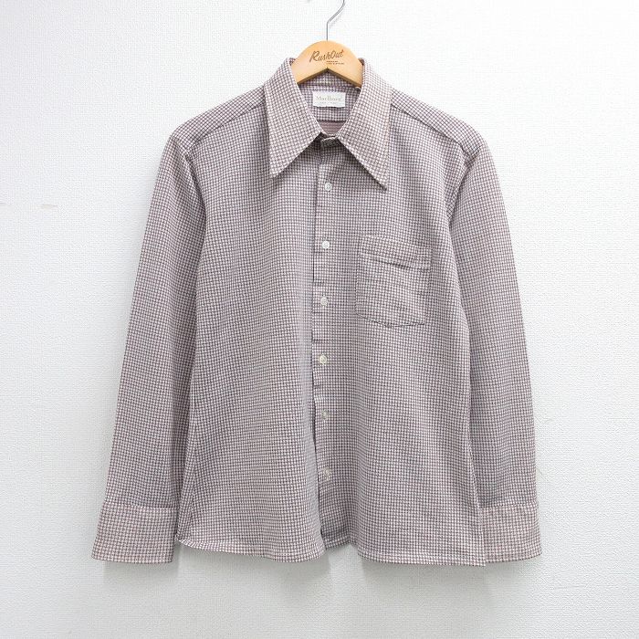 マルボロ 70s 長袖シャツ ブラウンチェック M | 古着