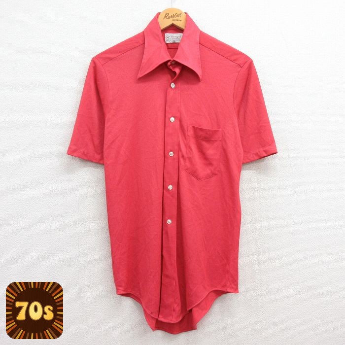 【50%OFF】70s 半袖シャツ ピンク M | 古着