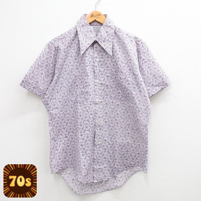 【50%OFF】70s 半袖シャツ パープル L | 古着