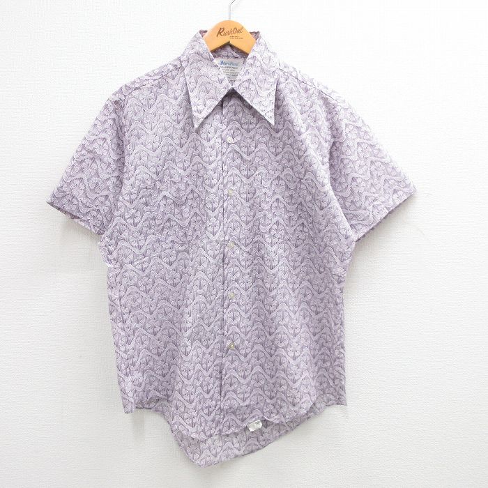 70s 半袖シャツ パープル L | 古着