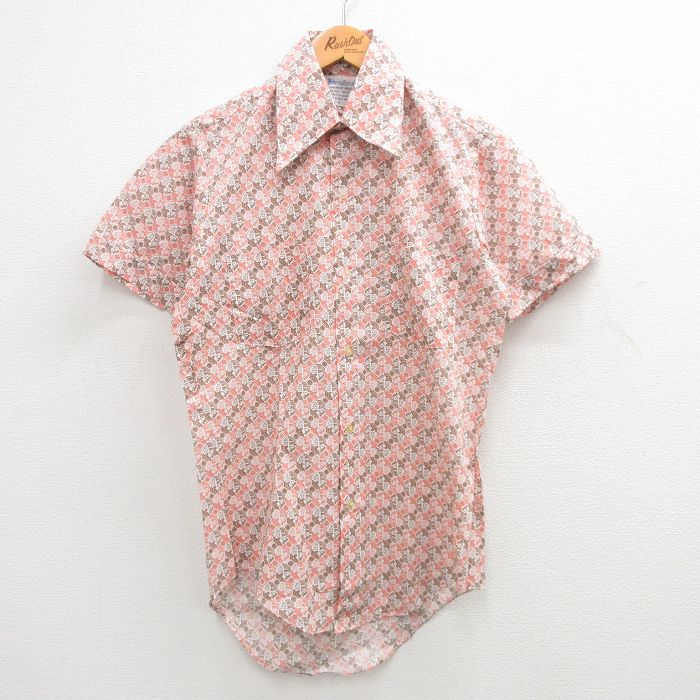 70s 半袖シャツ ブラウン S | 古着