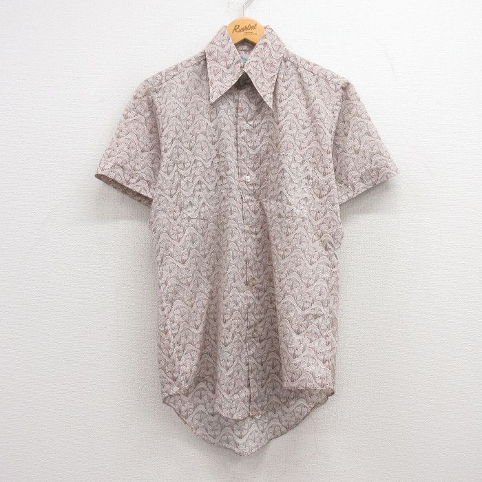 【50%OFF】70s 半袖シャツ ブラウン S | 古着